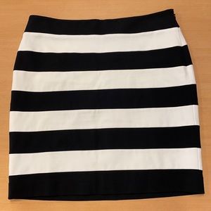 WHBM Black and white striped pencil skirt